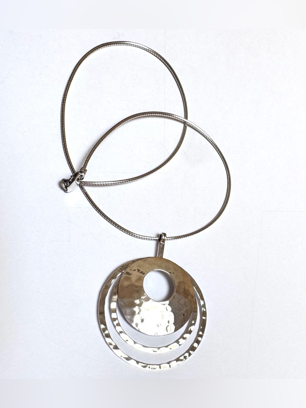 SILPADA Necklace Full Circle Pendant Sterling N1329 17” Snake Chain GOOD COND